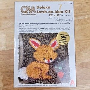 Latch And Hook Kit Ruth Morehead K3646 Baby Bunny 12"X12" Columbia Minerva NOS